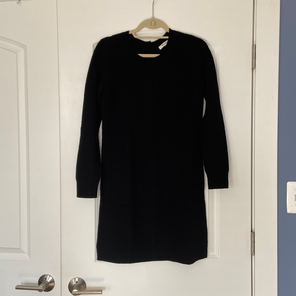 XS Black Madewell sweater dress with buttons down back